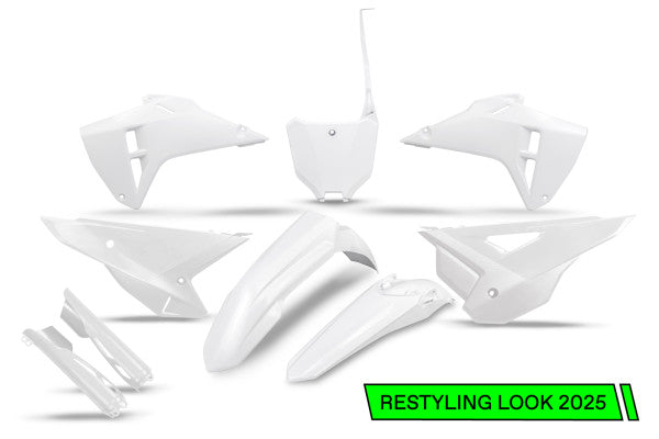 Full Plastic Kit white 2025 Style for Honda CRF 250 R - CRF 450 R - CRF 250 RX ENDURO - CRF 250 RX ENDURO SPECIAL - CRF 300 (2021-24)