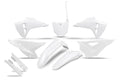 Full Plastic Kit white for Honda CRF 250 R - CRF 450 R - CRF 450 RWE - CRF 250 RX ENDURO SPECIAL - CRF 250 RWE